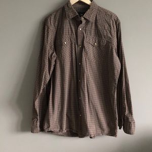 Banana republic brown button down shirt
